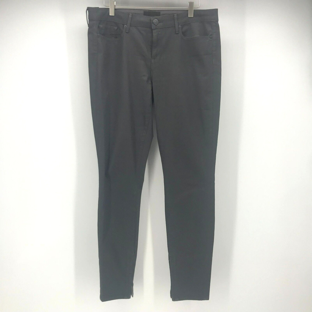 VINCE Zip Leg Skinny Jean Womens 31 Slate Gray Shimmer Mid Rise Stretch AS IS